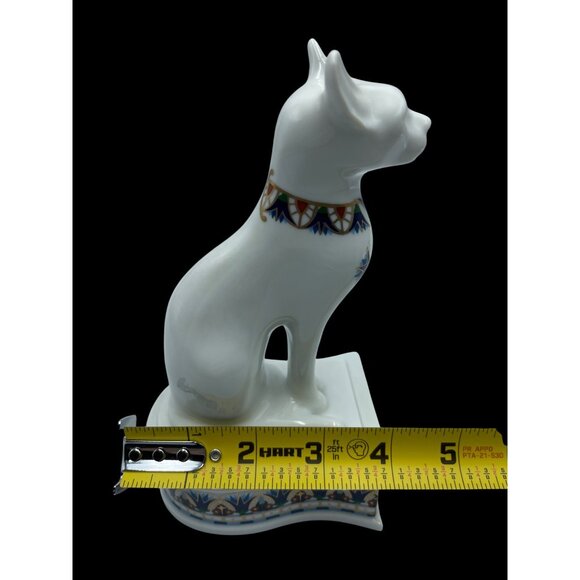 Elizabeth Arden Treasures Of The Pharaohs White Ceramic Cat Figurine Trinket Box - Picture 15 of 16